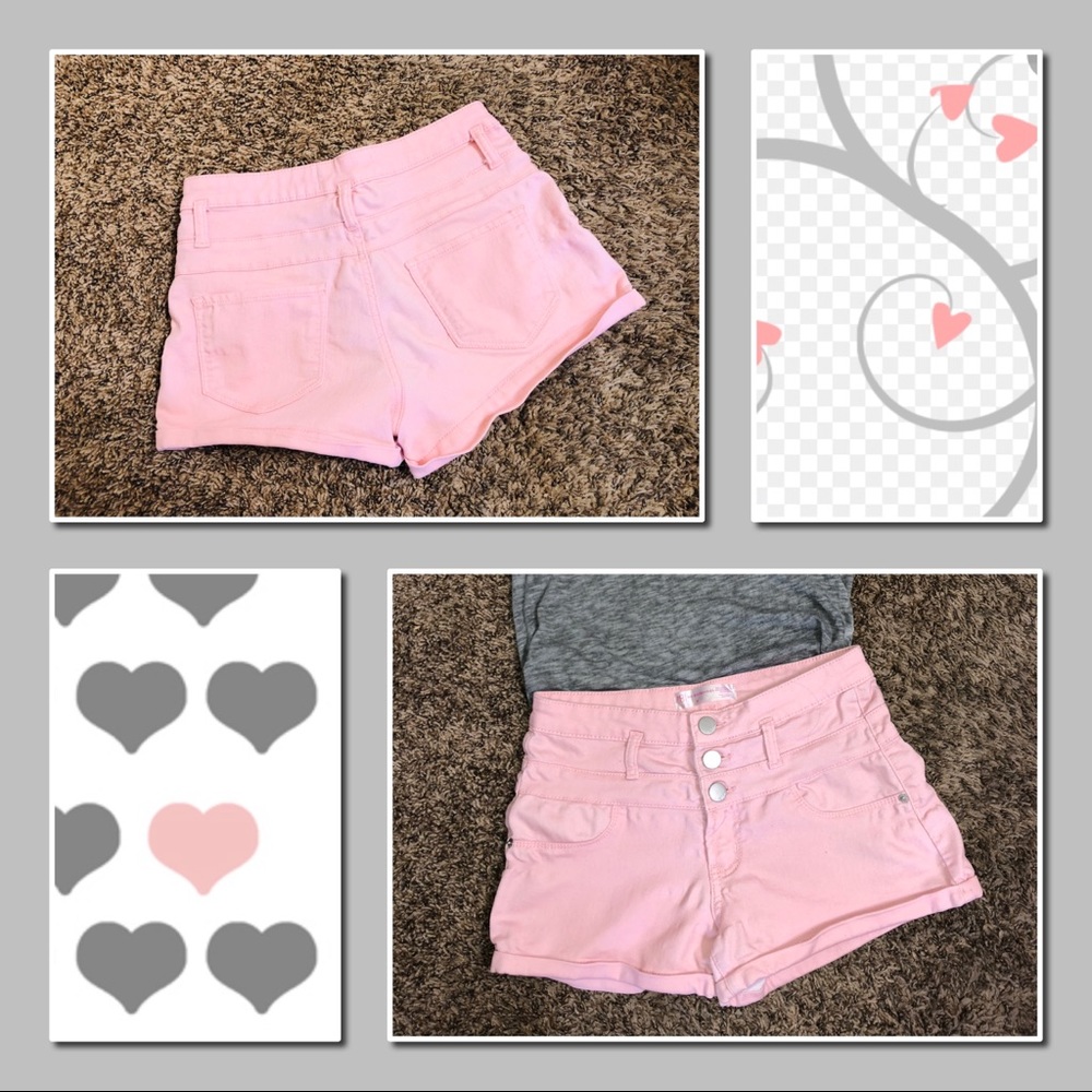 EUC Pink High Waisted Button Fly Shorts💕